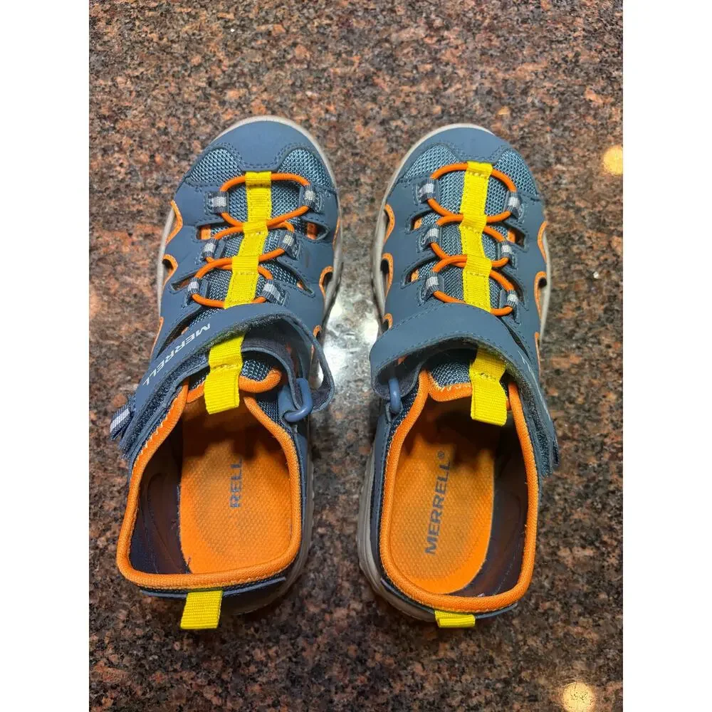Merrell Kids Hydro Trekker Sandals Size 4M Navy / Orange Adjustable